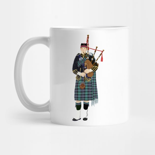 Scottish Bagpiper by RoeArtwork